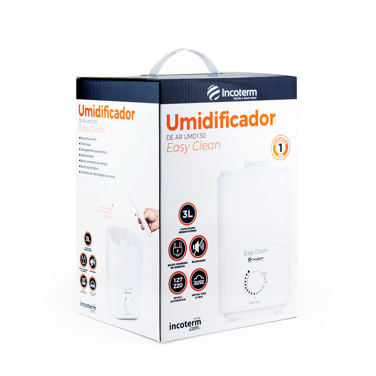 Umidificador de Ar UMD 130 Easy Clean Incoterm 3 Litros Branco