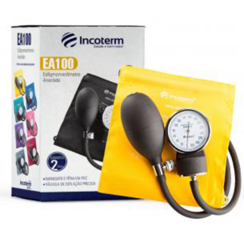 Esfigmomanômetro Aneróide Ea100 Incoterm Amarelo