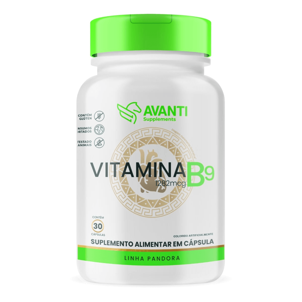 Vitamina B9 1282mcg Avanti Supplements 30 Cápsulas
