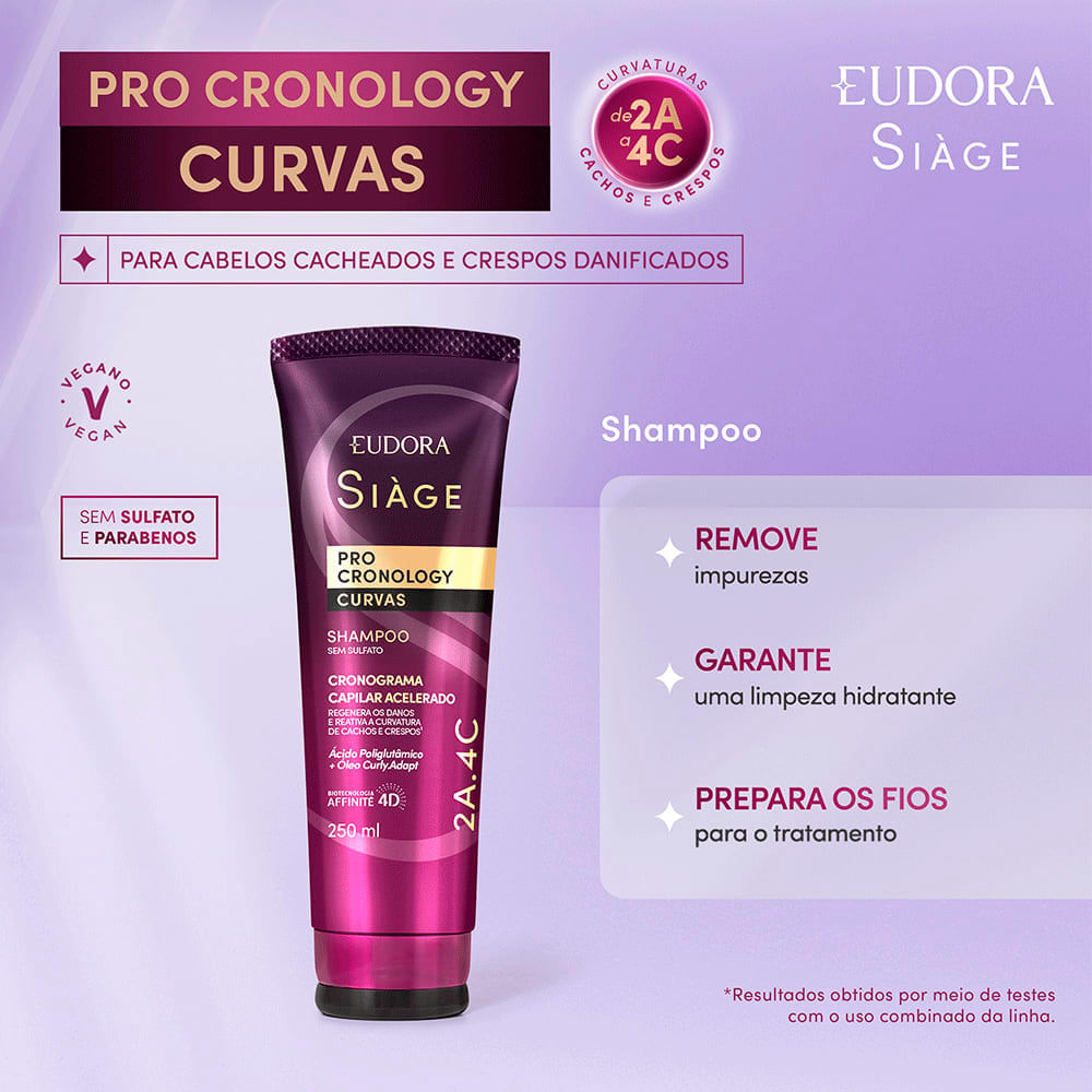 Shampoo Eudora Siàge Pro Cronology Curvas 250 ml