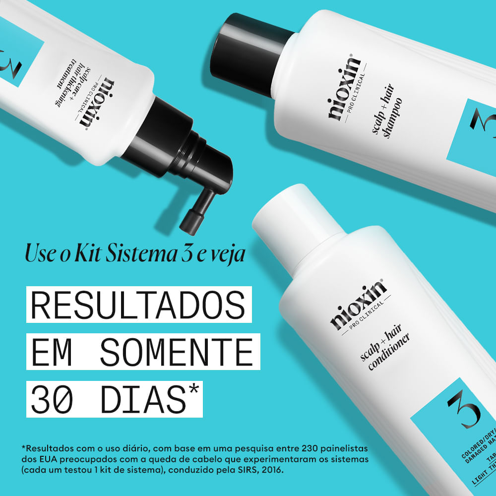Condicionador Nioxin para Cabelo Colorido, Seco, Danificado Afinamento Leve Sistema 3 300ml