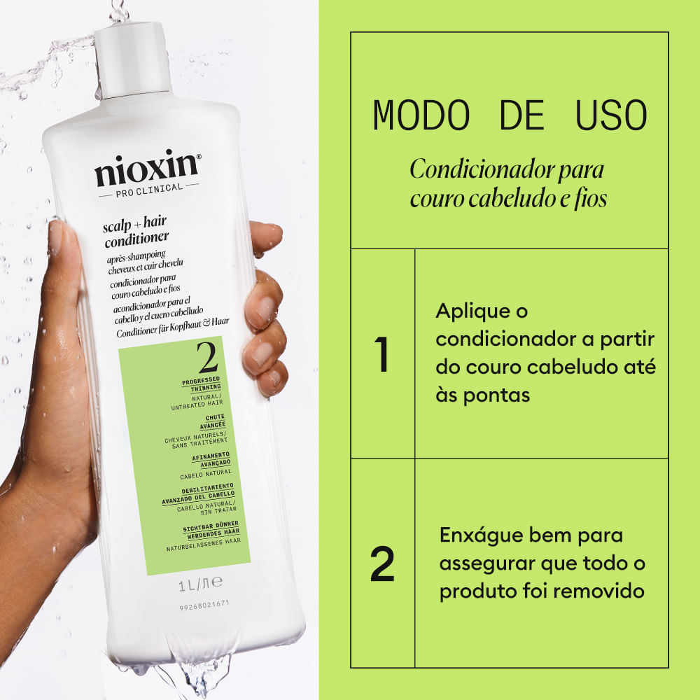 Condicionador Nioxin Cabelo Natural com Afinamento Avançado Sistema 2 1000 ml