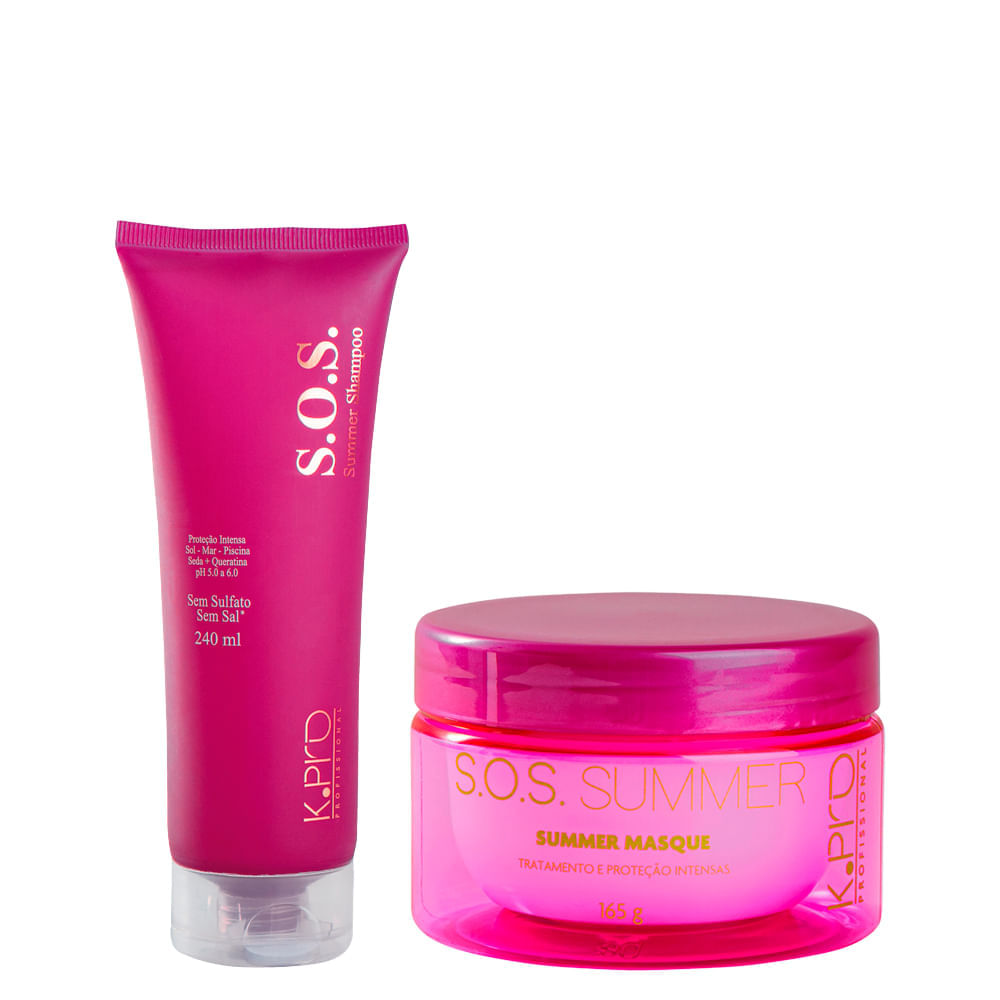 Kit K-Pro Profissional S.O.S Summer Shampoo 240ml + Máscara 165g