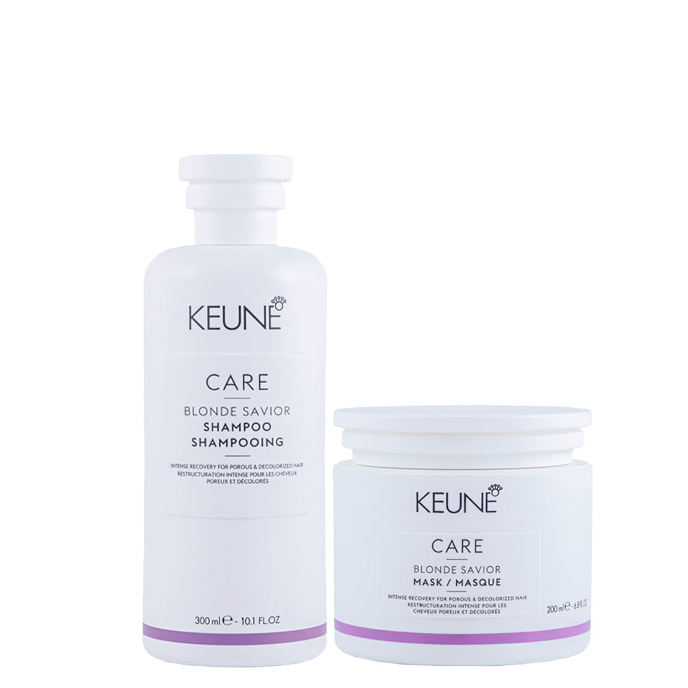 Kit Keune Cuidado Da Cor Blonde Savior Shampoo 300ml + Máscara De Reparação 200ml