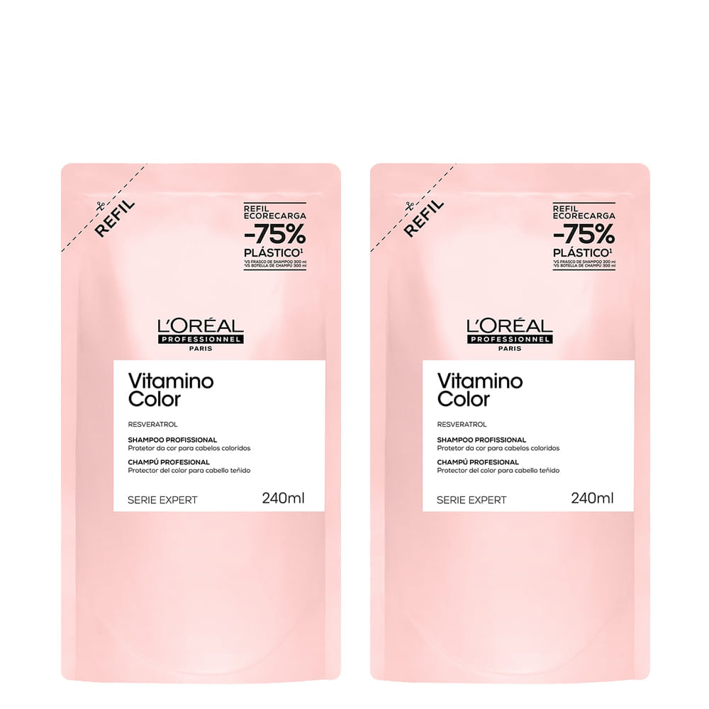 Kit L'oréal Professionel Serie Expert Vitamino Color Shampoo 240ml Refil - 2 Unidades