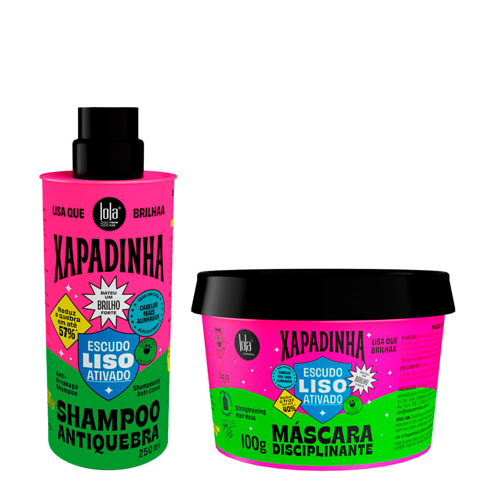 Kit Lola From Rio Xapadinha Escudo Liso Ativado Shampoo 250 Ml + Máscara 100g
