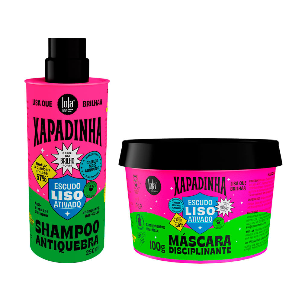 Kit Lola From Rio Xapadinha Escudo Liso Ativado Shampoo 250 ml + Máscara 100g