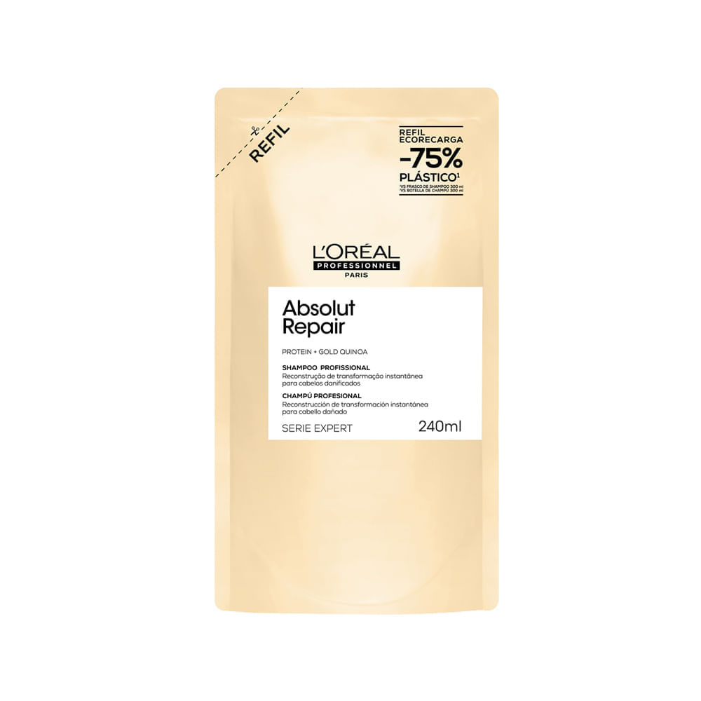 Kit L'Oréal Professionel Serie Expert Absolut Repair Gold Quinoa Shampoo 240ml Refil + Máscara 250g