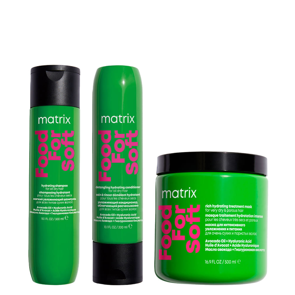 Kit Matrix Food For Soft Shampoo 300ml + Condicionador 300ml + Máscara 500ml