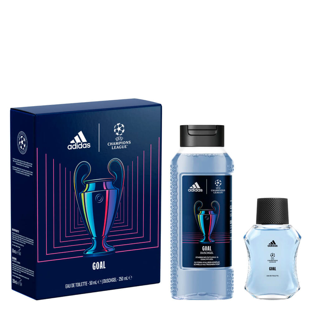 Kit Perfume Adidas Uefa Goal Masculino   Eau de Toilette 50ml + Gel de Banho 250ml