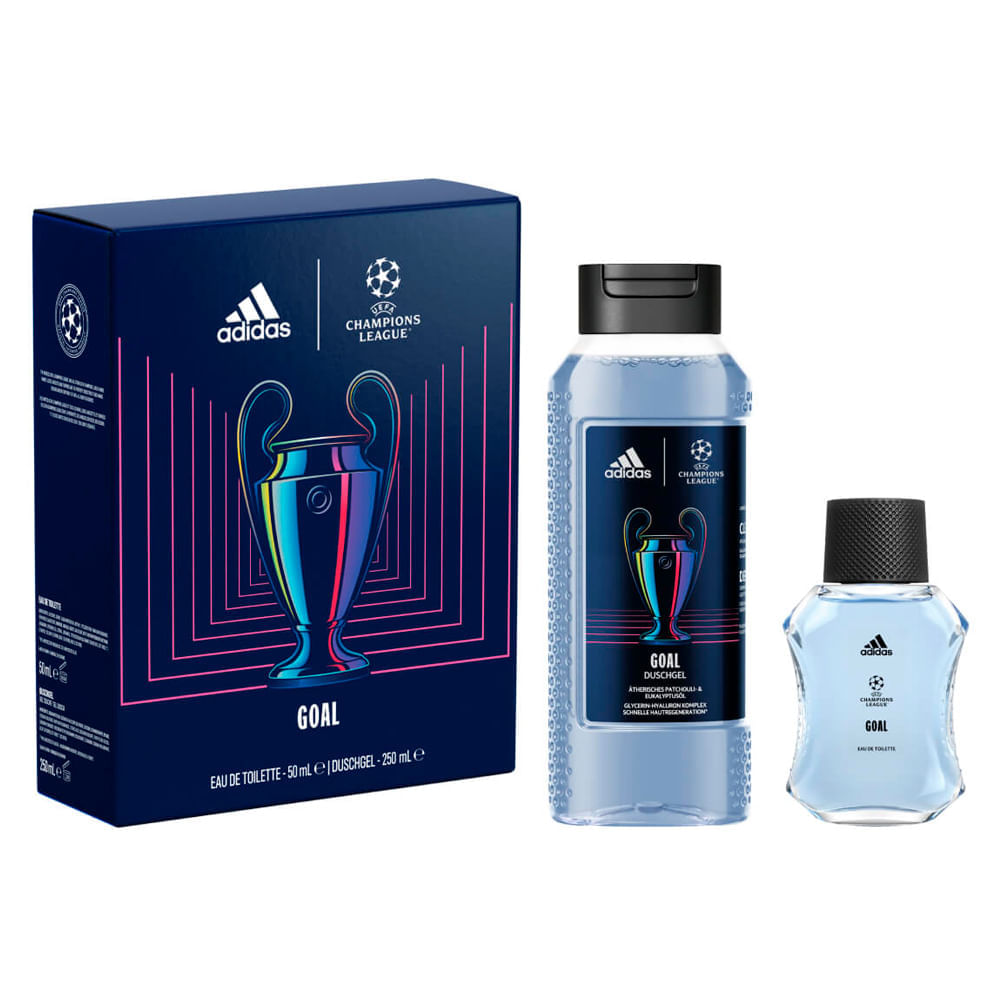 Kit Perfume Adidas Uefa Goal Masculino   Eau de Toilette 50ml + Gel de Banho 250ml