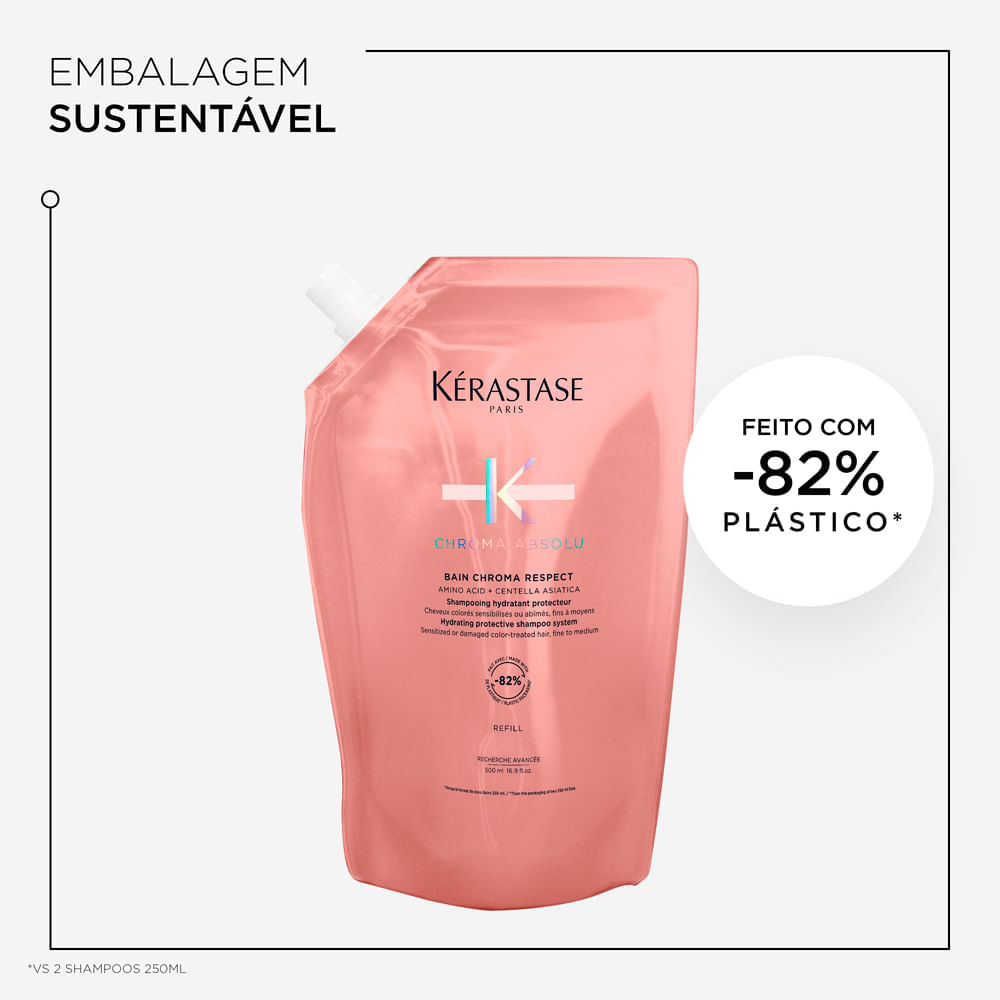Shampoo Kérastase Chroma Absolu Bain Chroma Respect 500ml Refil