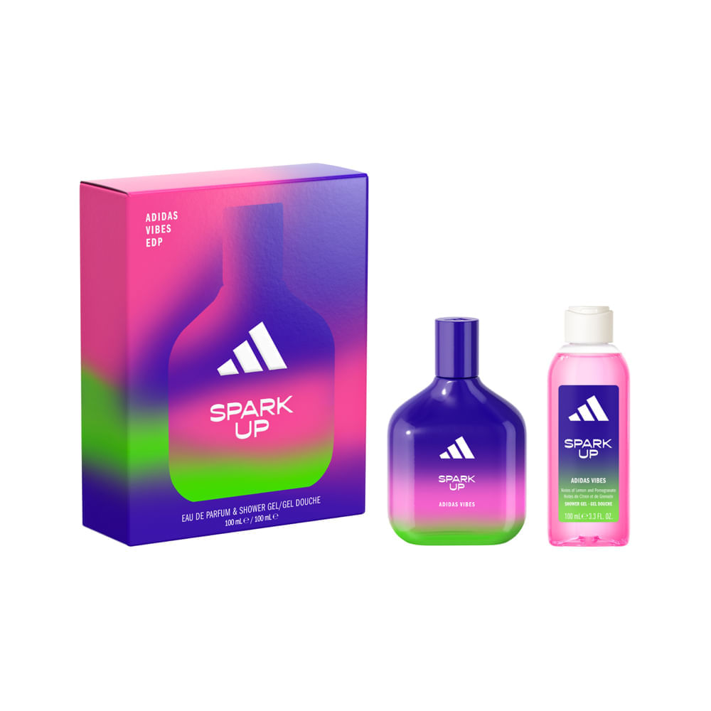 Kit Perfume Adidas Vibes Spark Up Unissex   Eau de Parfum 100ml + Gel de Banho 100ml