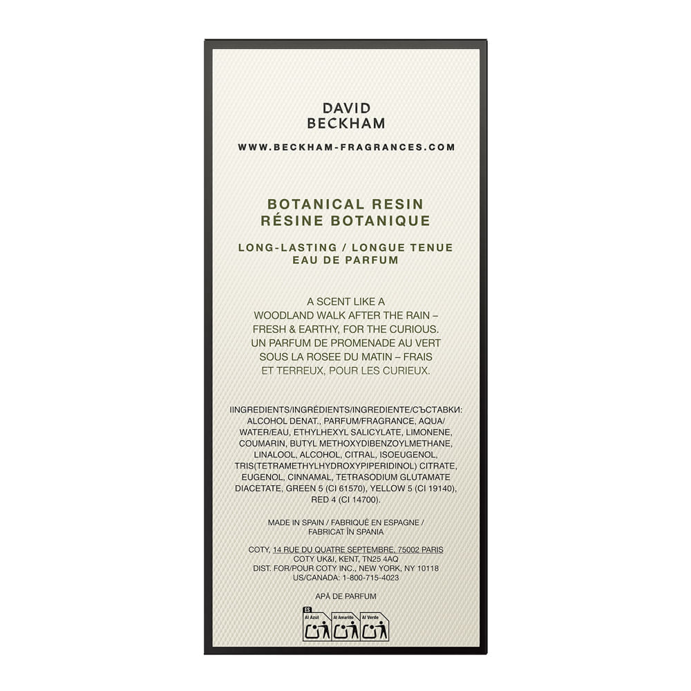 Perfume David Beckham The Collecion Botanical Resin Masculino   Eau de Parfum 100ml