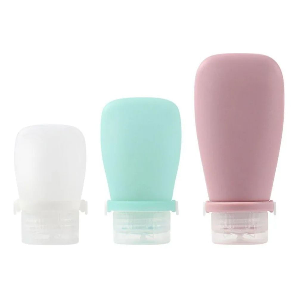 Kit 3 Frascos Silicone Porta Shampoo Creme Condicionador Sabonete Líquido Antivazamento