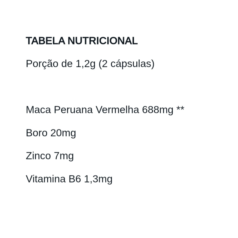 Maca Vermelha Com Boro Premium Infinity 120 Cápsulas