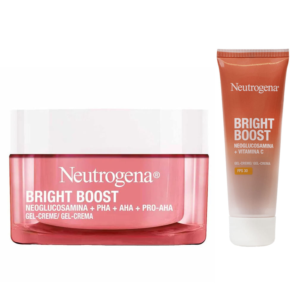 Kit Neutrogena Bright Boost Gel Creme Facial Antissinais 50ml + Gel Creme FPS 30 40g
