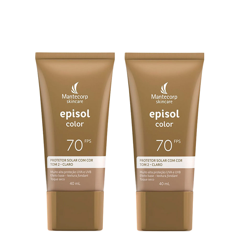 Kit Mantecorp Episol Color Protetor Solar Facial 2-claro Fps70 40 Ml  2 Unidades