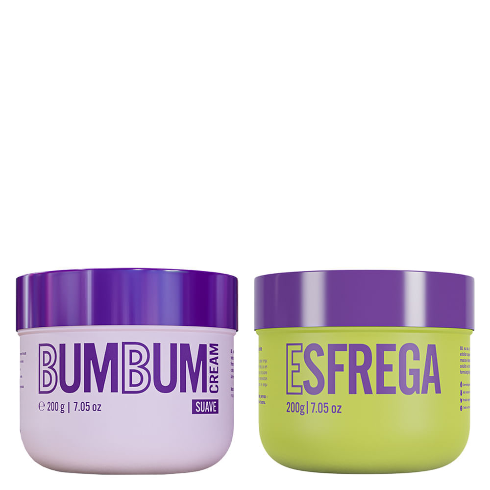 Kit Beleza Brasileira Bumbum Cream Suave 200ml + Creme Esfrega Bumbum 200g