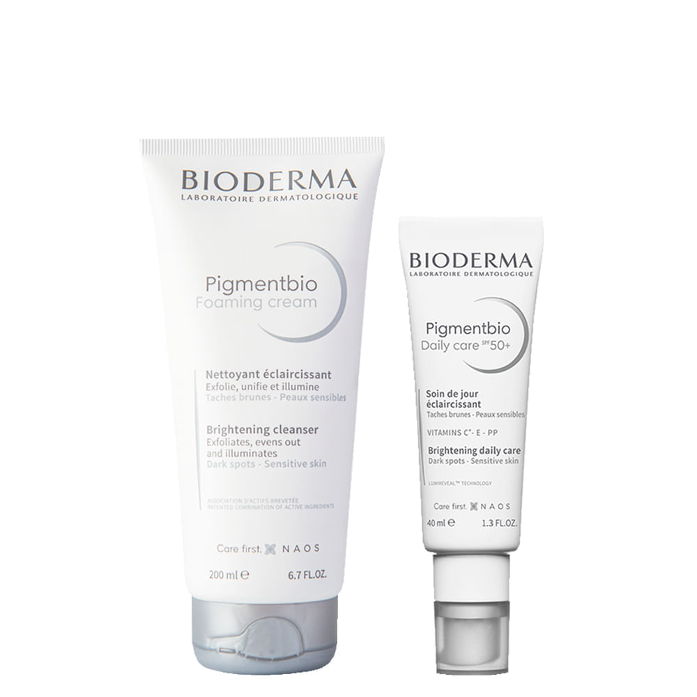 Kit Bioderma Pigmentbio Foaming Cream Sabonete Facial E Corporal 200ml + Gel Creme Facial 40ml