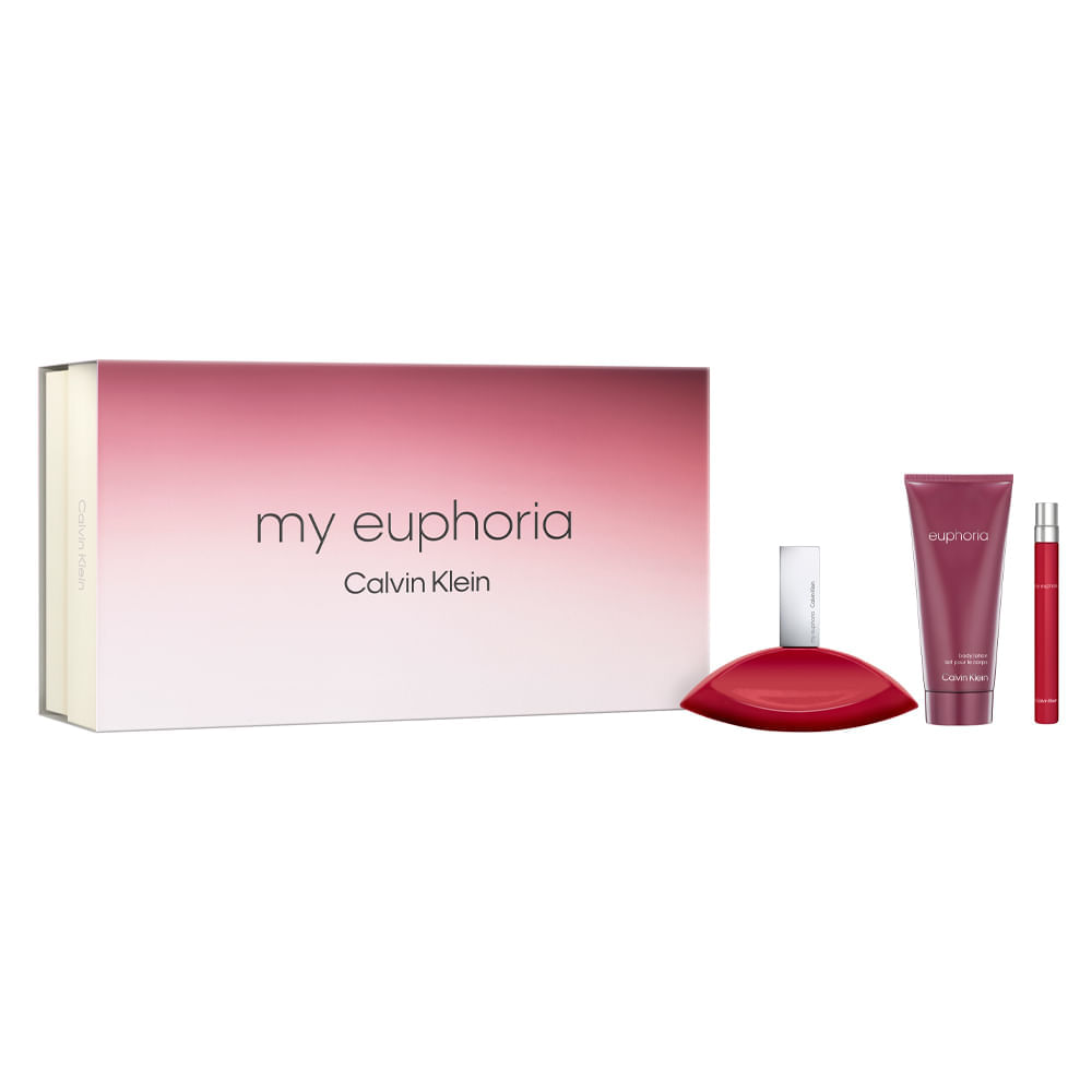Kit Perfume Calvin Klein My Euphoria Feminino Eau de Parfum 100ml + Loção Corporal 100ml + Mini 10ml