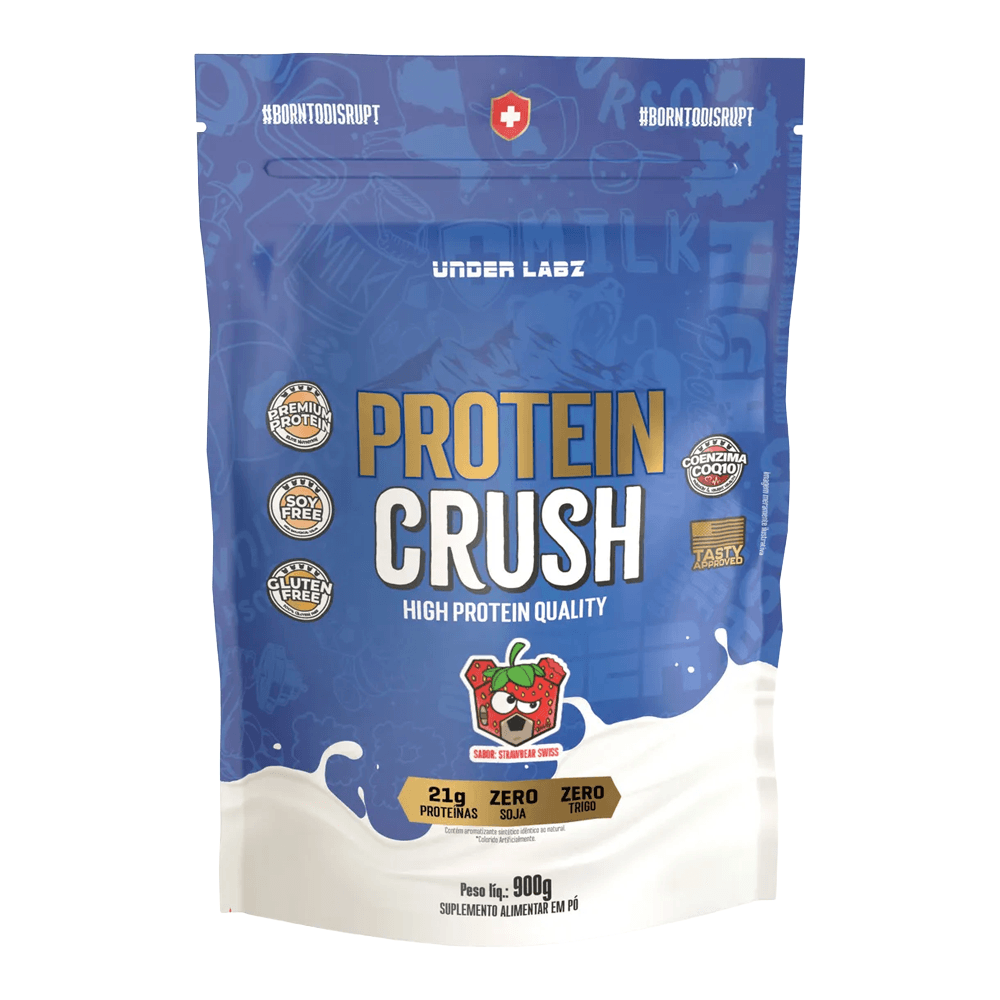 Refil Protein Crush 100% Whey Under Labz Sabor Strawbear Swiss 900g