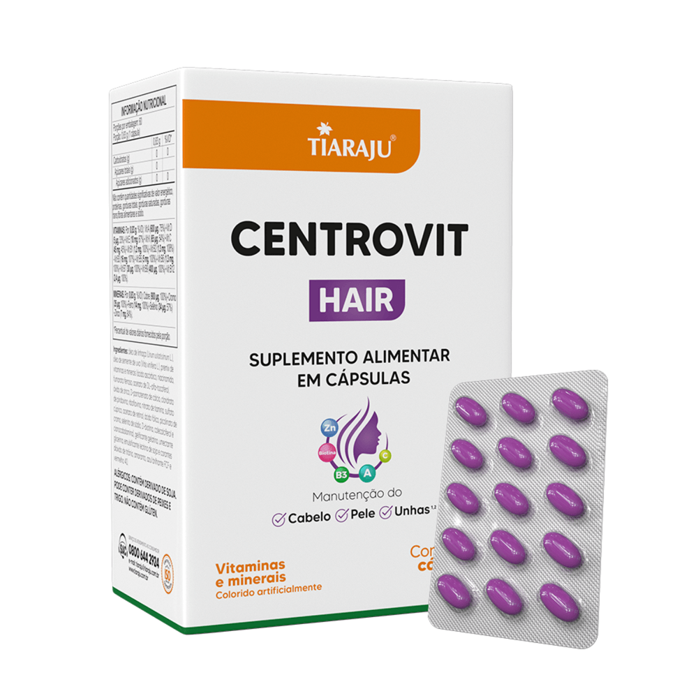 Centrovit Hair Cápsulas Softgel Tiaraju 60 Cápsulas