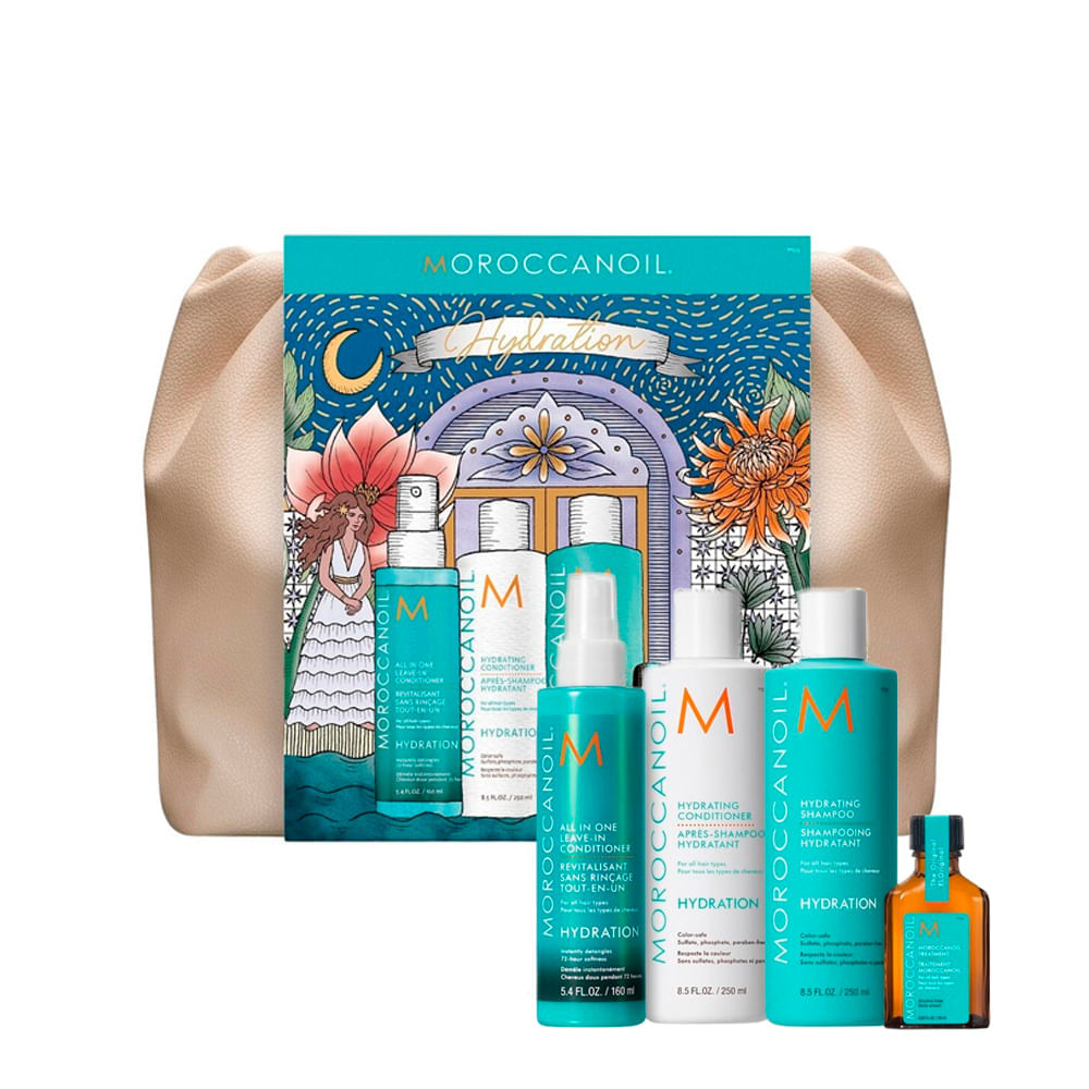 Kit Hydration Moroccanoil  Shampoo 250ml + Condicionador 250ml + Spray All in One 160ml + Óleo de Tratamento 25ml