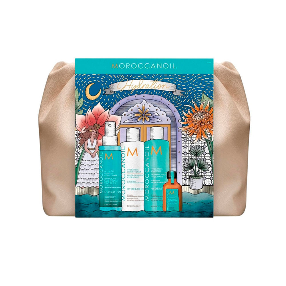 Kit Hydration Moroccanoil  Shampoo 250ml + Condicionador 250ml + Spray All in One 160ml + Óleo de Tratamento 25ml