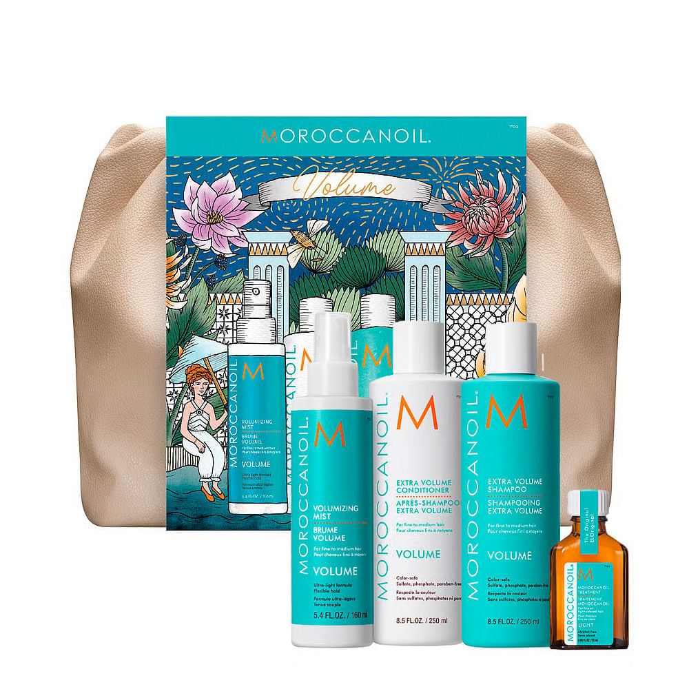 Kit Moroccanoil Shampoo 250ml + Condicionador 250ml + Spray 160ml + Óleo 25ml