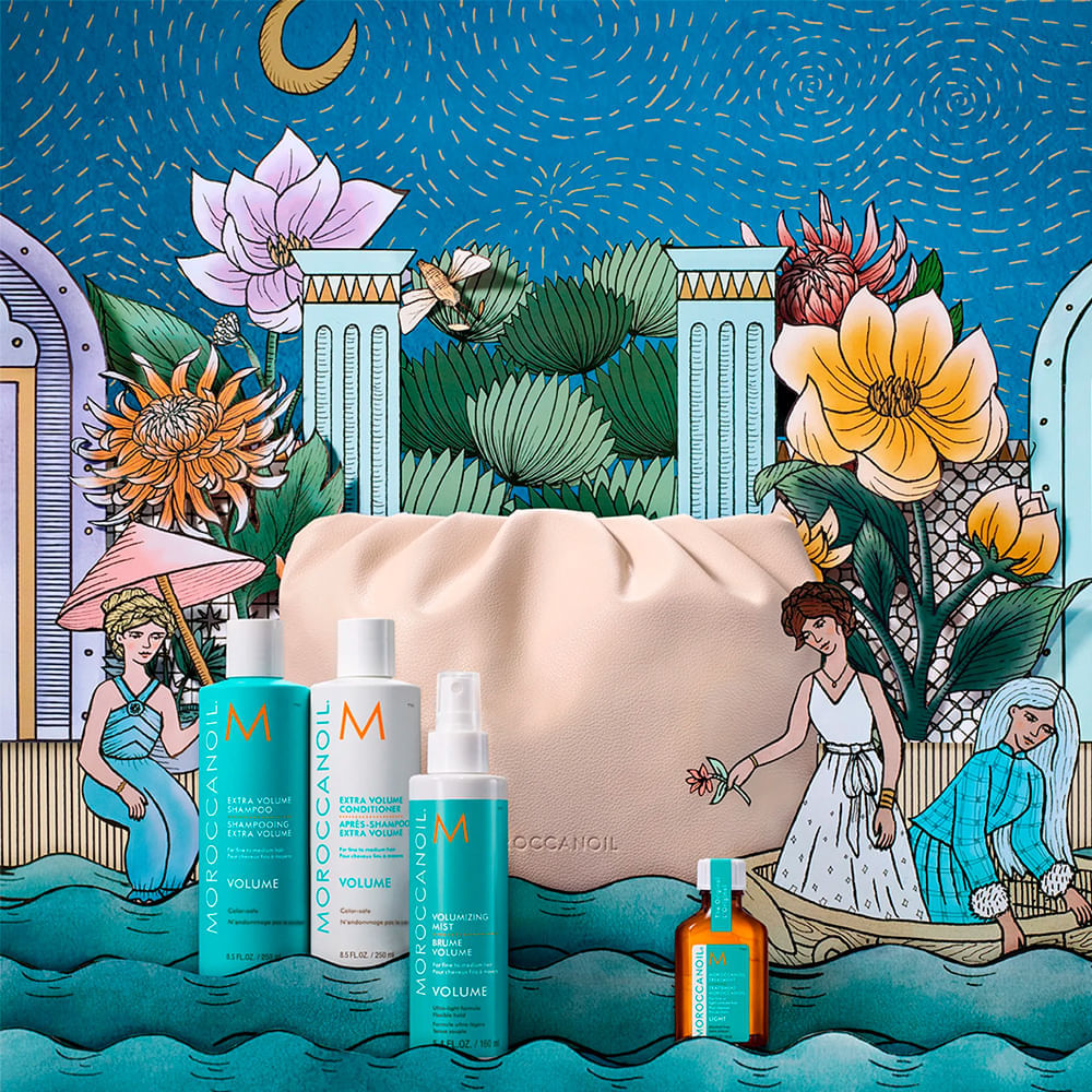 Kit Moroccanoil Shampoo 250ml + Condicionador 250ml + Spray 160ml + Óleo 25ml