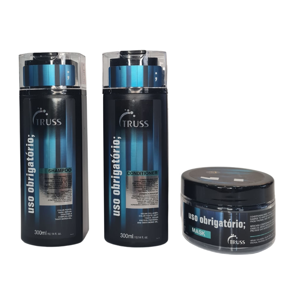 Kit Uso Obrigatório Shampoo + Condicionador + Máscara Truss
