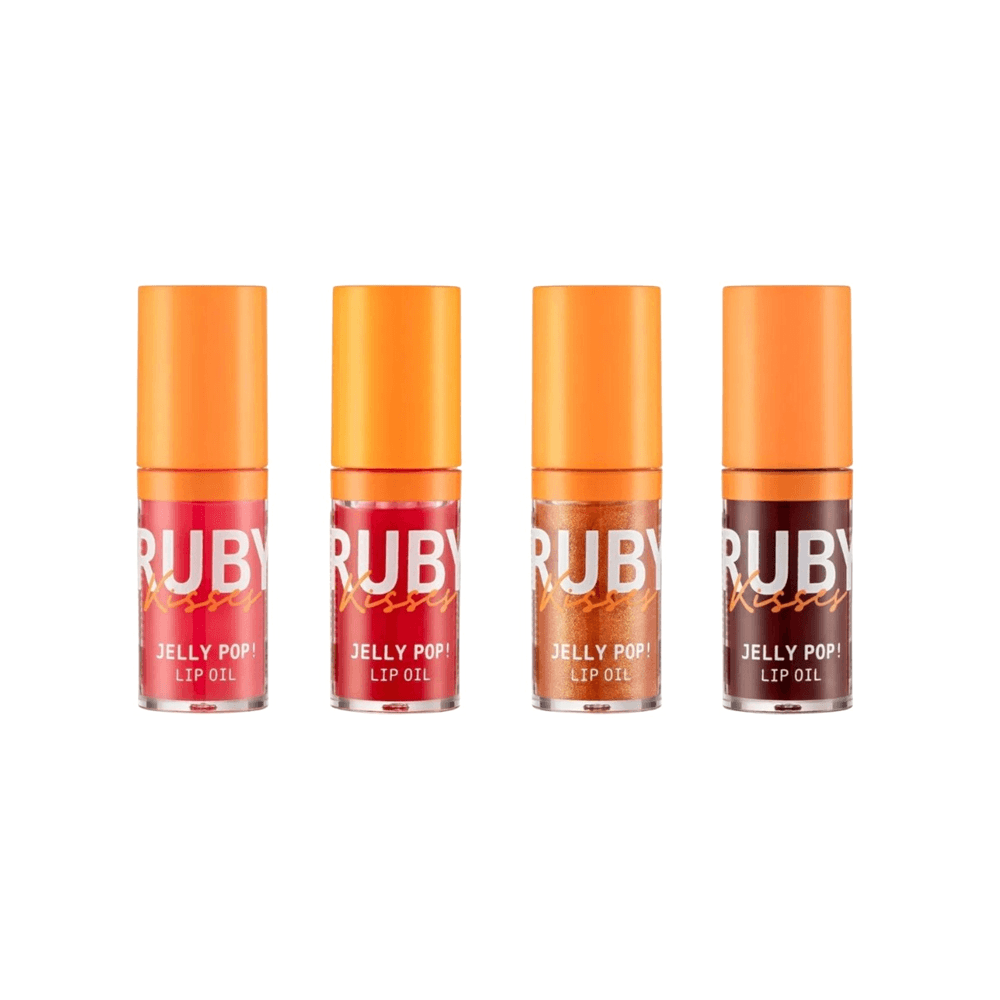 Kit Jelly Pop Lip Oil Berry + Candy + Cherry + Grazed Ruby Kisses