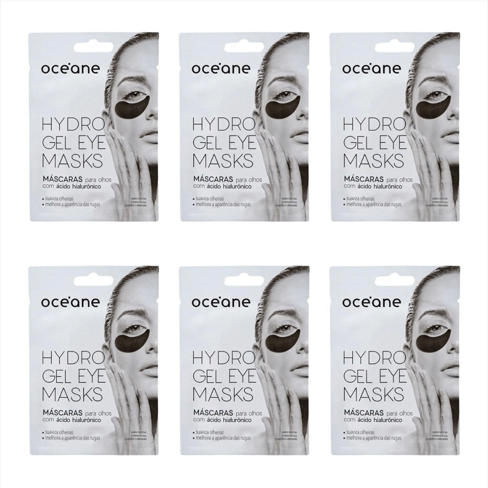 Kit Máscara Para Olhos Com Ácido Hialurônico 6 Unidades Oceane