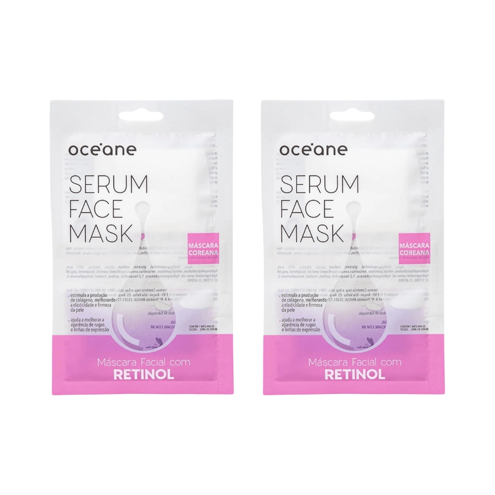 Kit Máscara Facial Sérum Retinol 2 Unidades Oceane