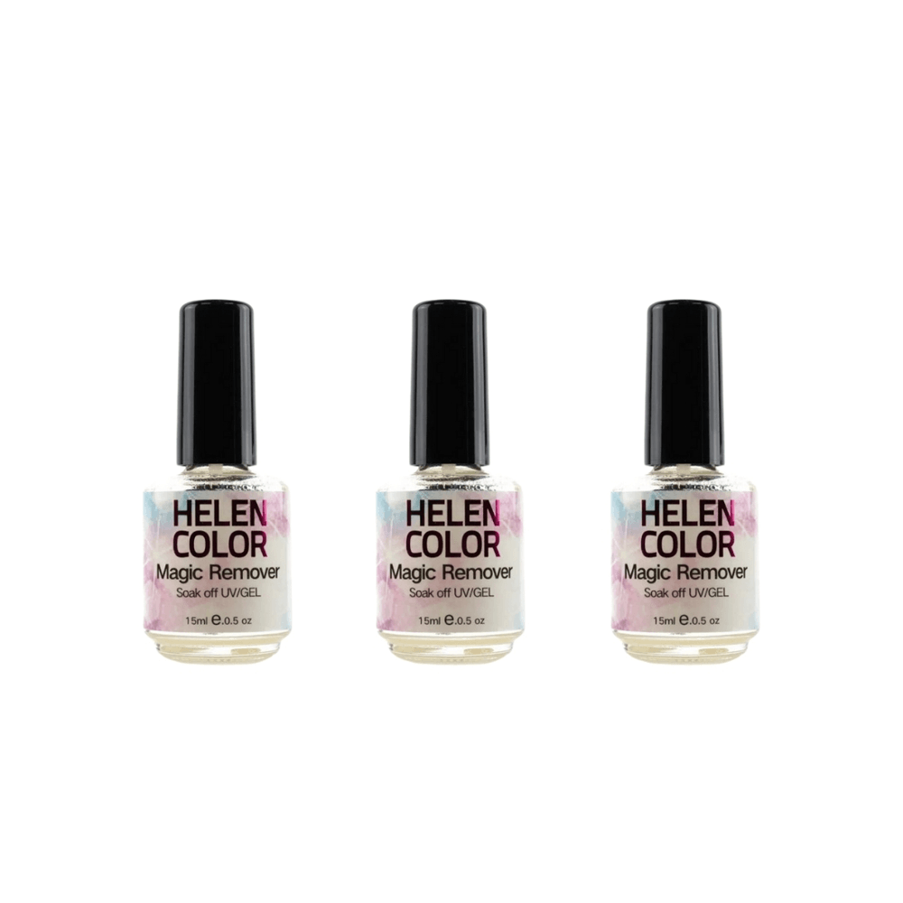 Kit Removedor De Esmalte Em Gel Com 3 Un 15ml Helen Color