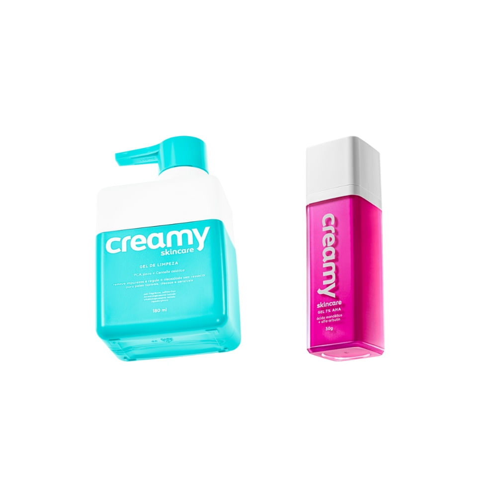 Kit Gel De Limpeza Facial 180ml + Ácido Mandelico Creamy 30g