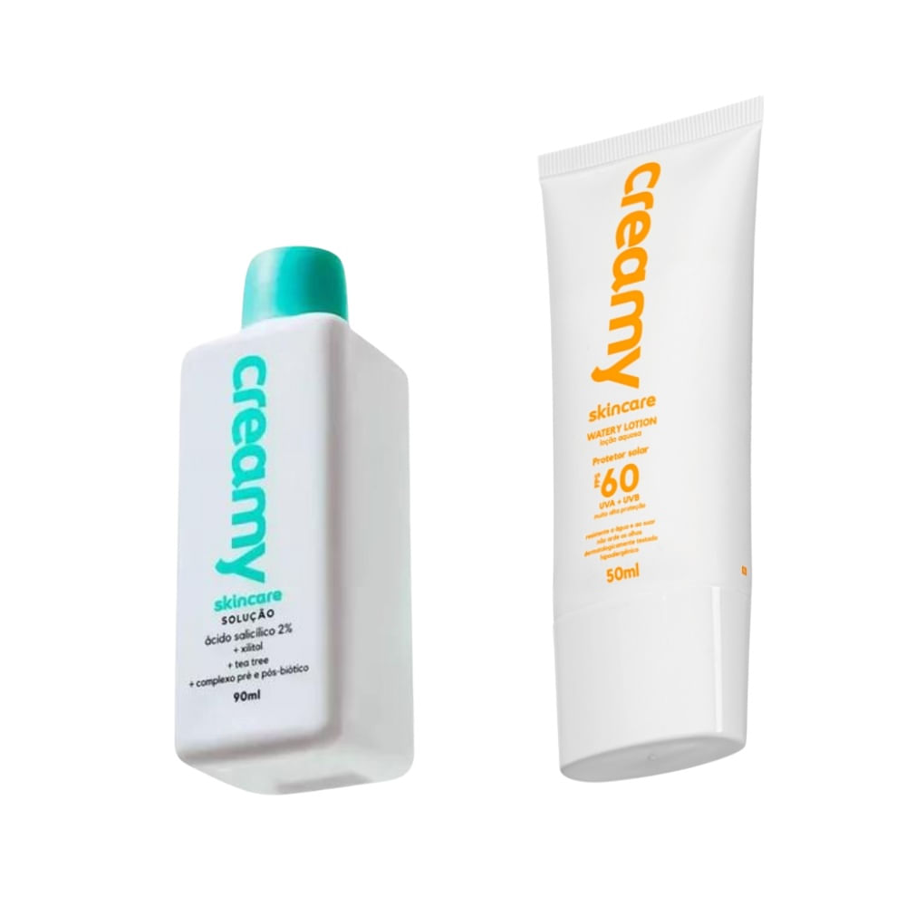 Kit Tônico Facial Ácido Salicílico + Protetor Solar Creamy