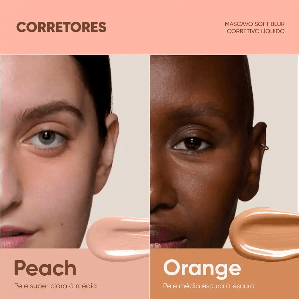 Corretivo Líquido Mascavo Soft Blur 6g   Tom Orange
