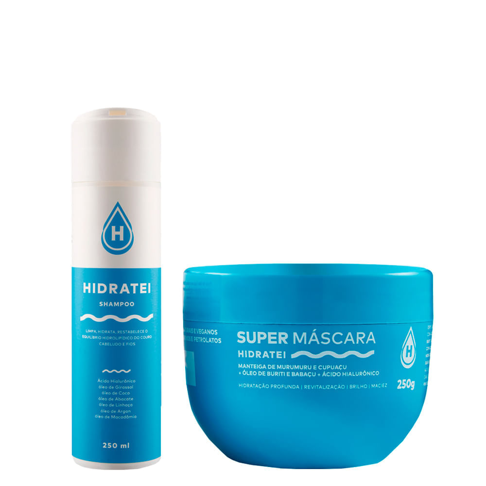 Kit Hidratei Shampoo 250ml + Super Máscara 250g