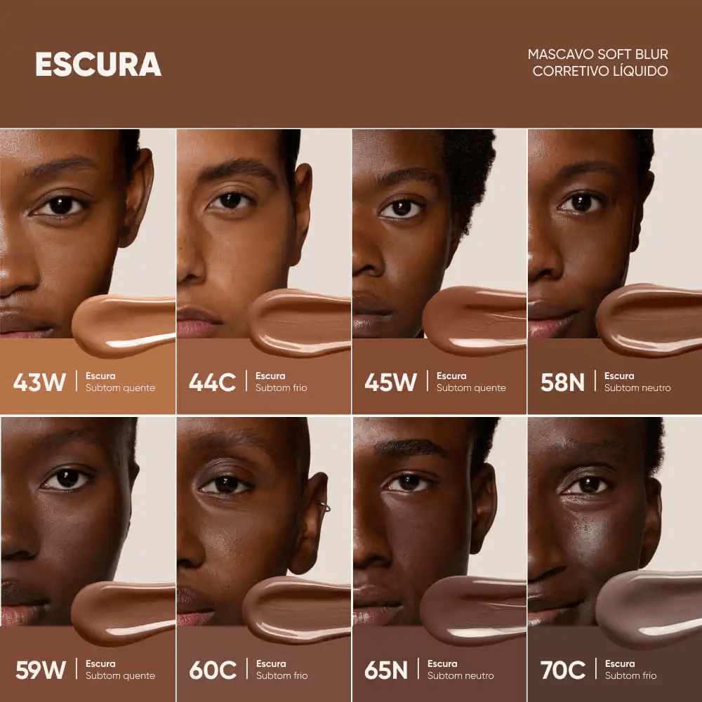 Corretivo Líquido Mascavo Soft Blur 6g   Tom 44C