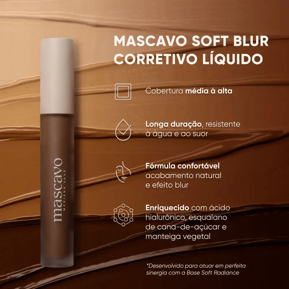 Corretivo Líquido Mascavo Soft Blur 6g   Tom 44C