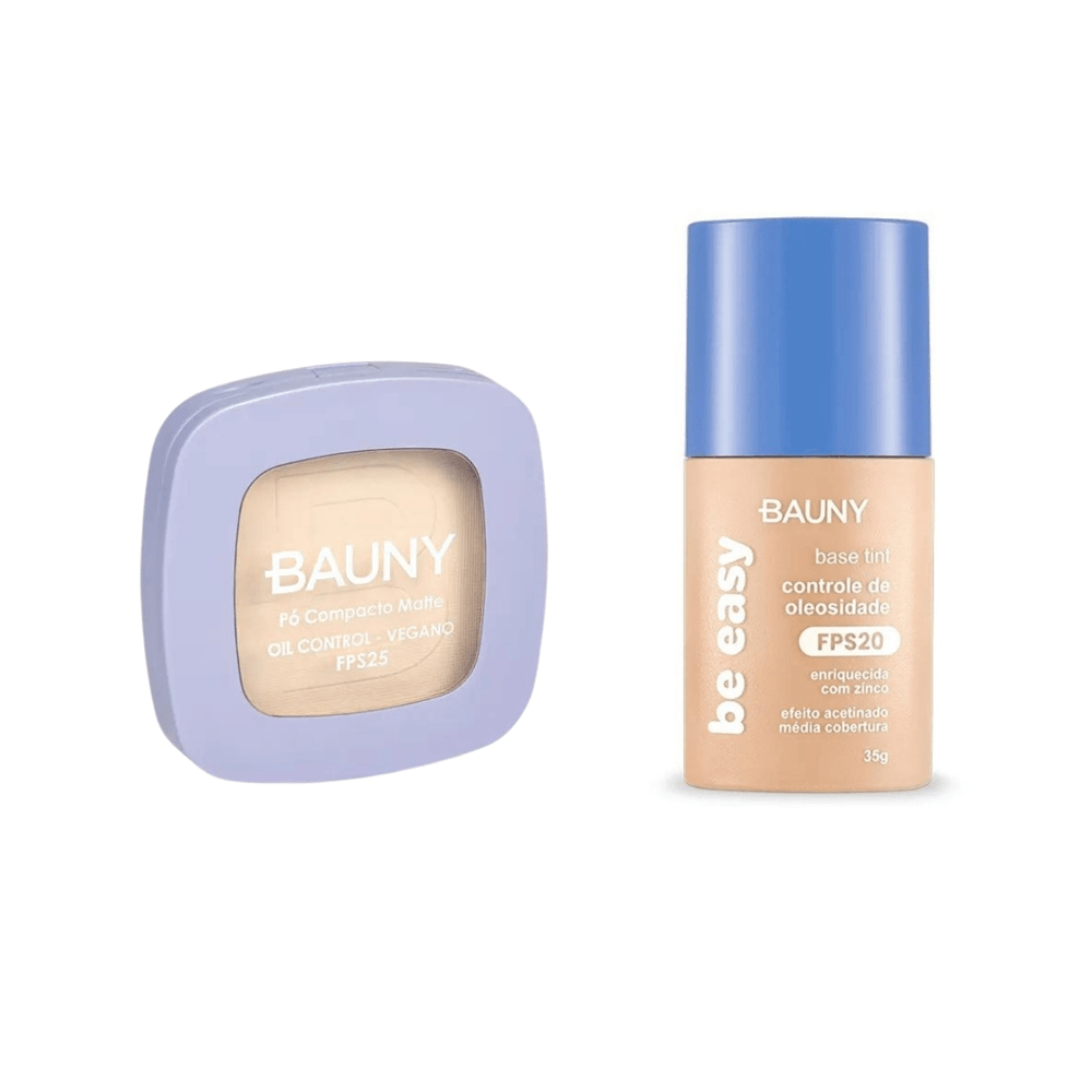 Kit Pó Compacto Fps25 10g 010 + Base Be Easy Tint 010 Bauny