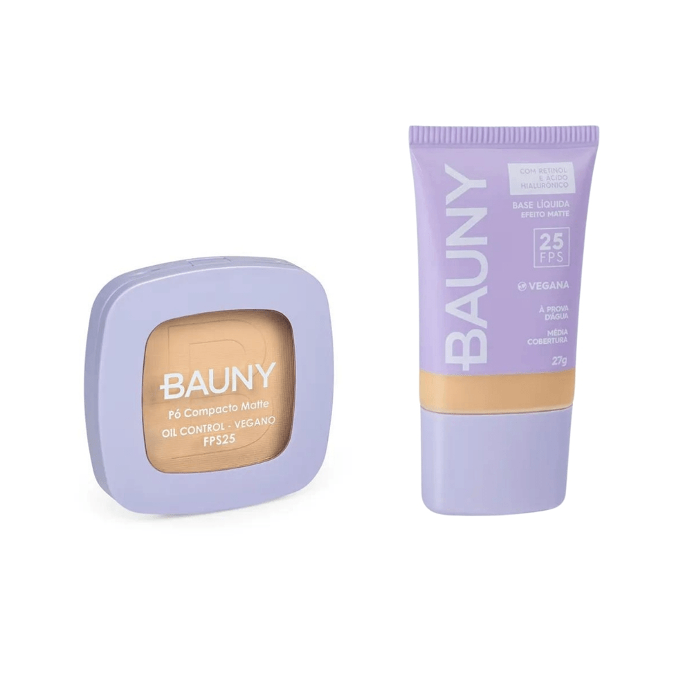 Kit Pó Compacto Fps25 10g 010 + Base Matte 040 27g Bauny
