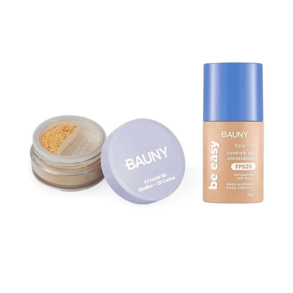 Kit Pó Solto Facial 020 + Base Be Easy Tint 020 Bauny