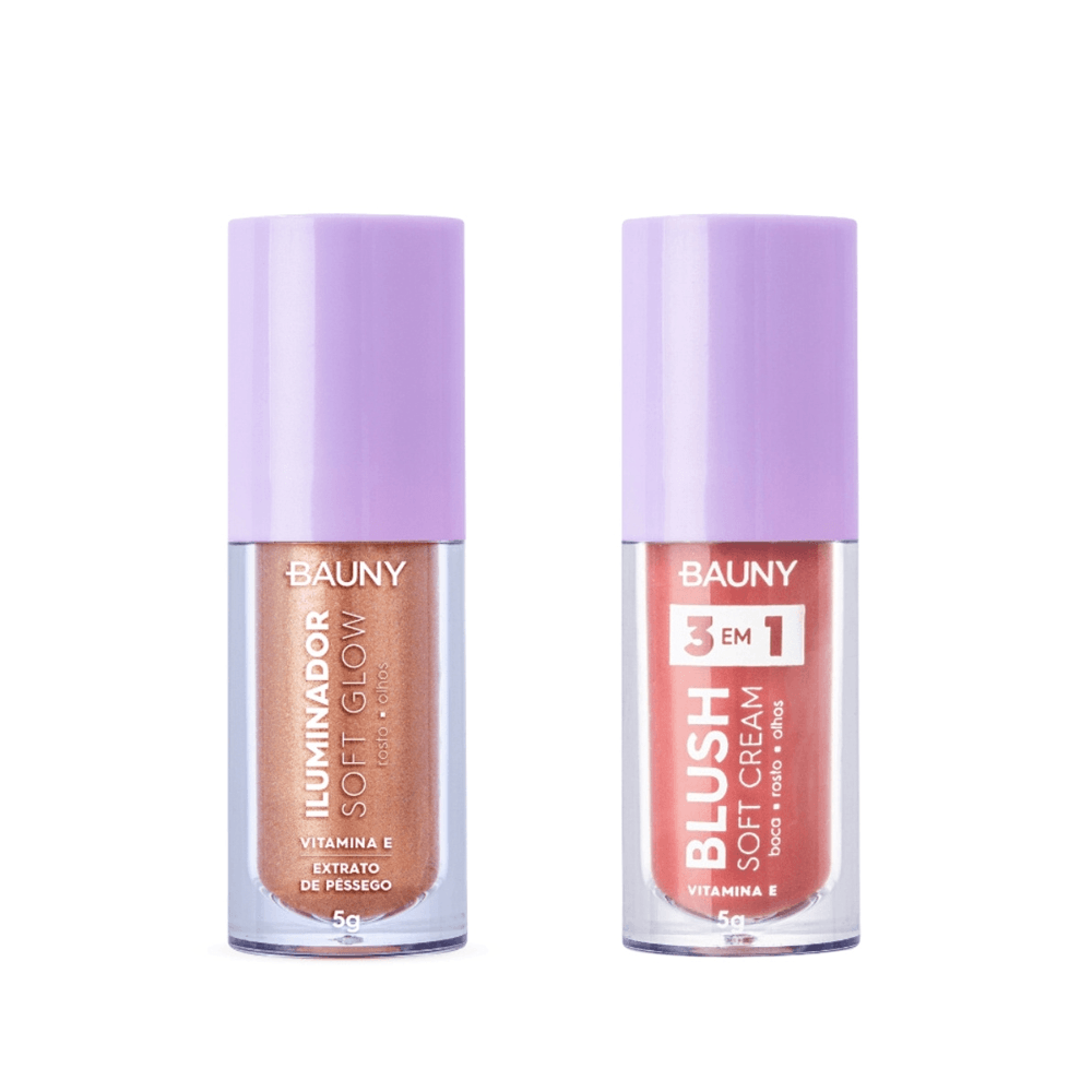 Kit Iluminador Liquido Sunset + Blush Líquido Sunny Bauny