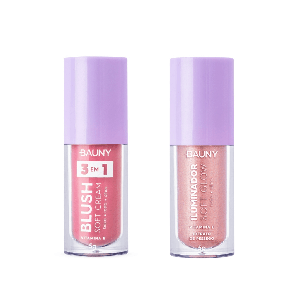 Kit Iluminador Liquido Sunlight + Blush Líquido Dreamy Bauny