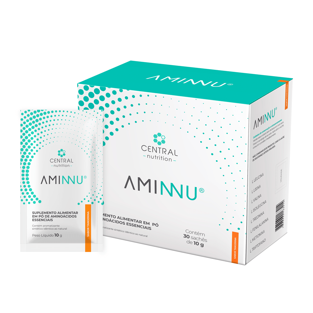 Kit 2 Aminnu Tradicional 10g Com 30 Sachês Sabor Tangerina Central Nutrition