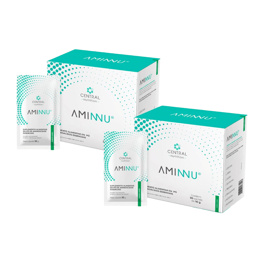 Kit 2 Aminnu Tradicional 10g Com 30 Sachês Sabor Limão Central Nutrition