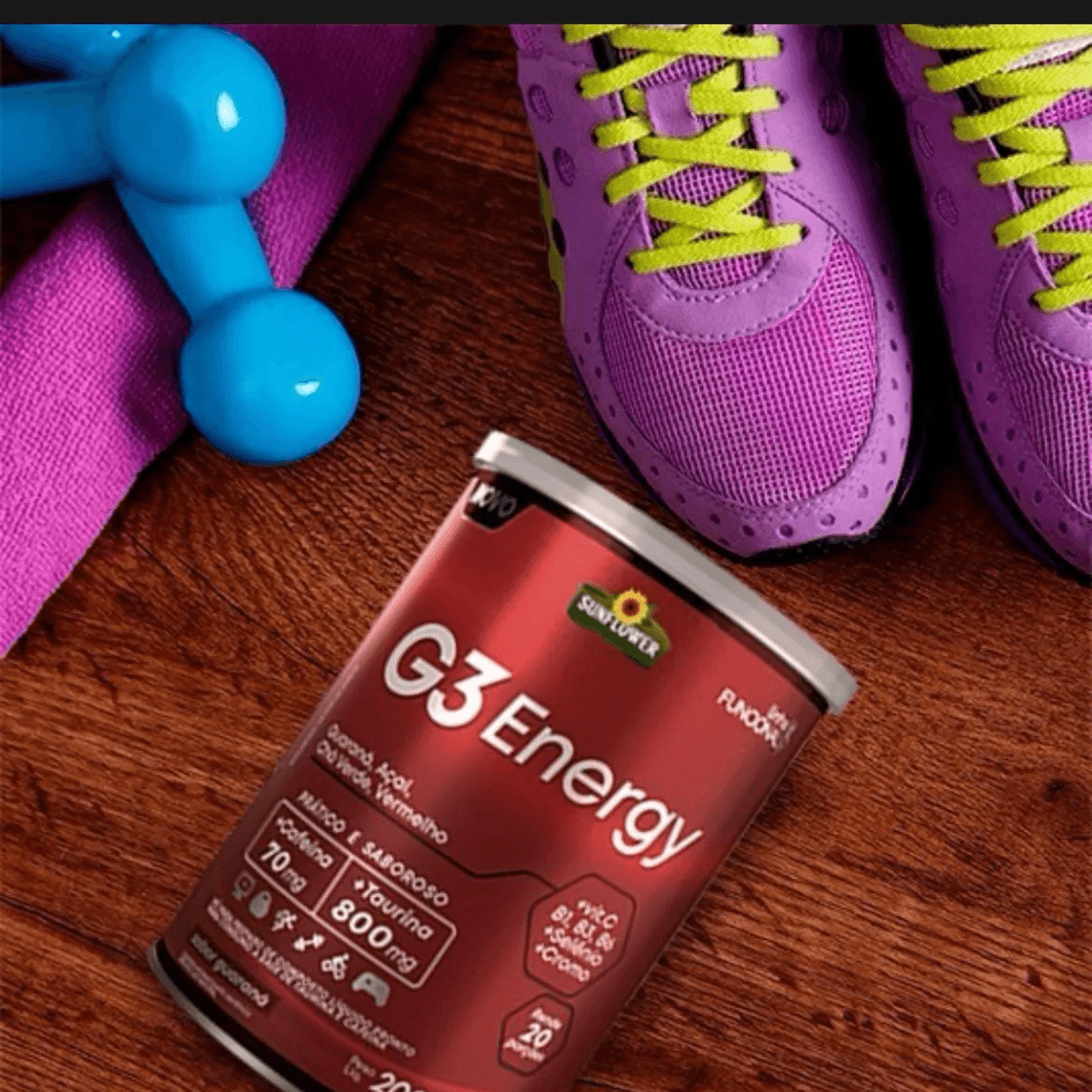 G3 Energy Cafeína Taurina Vitaminas Minerais Pré-treino 200g